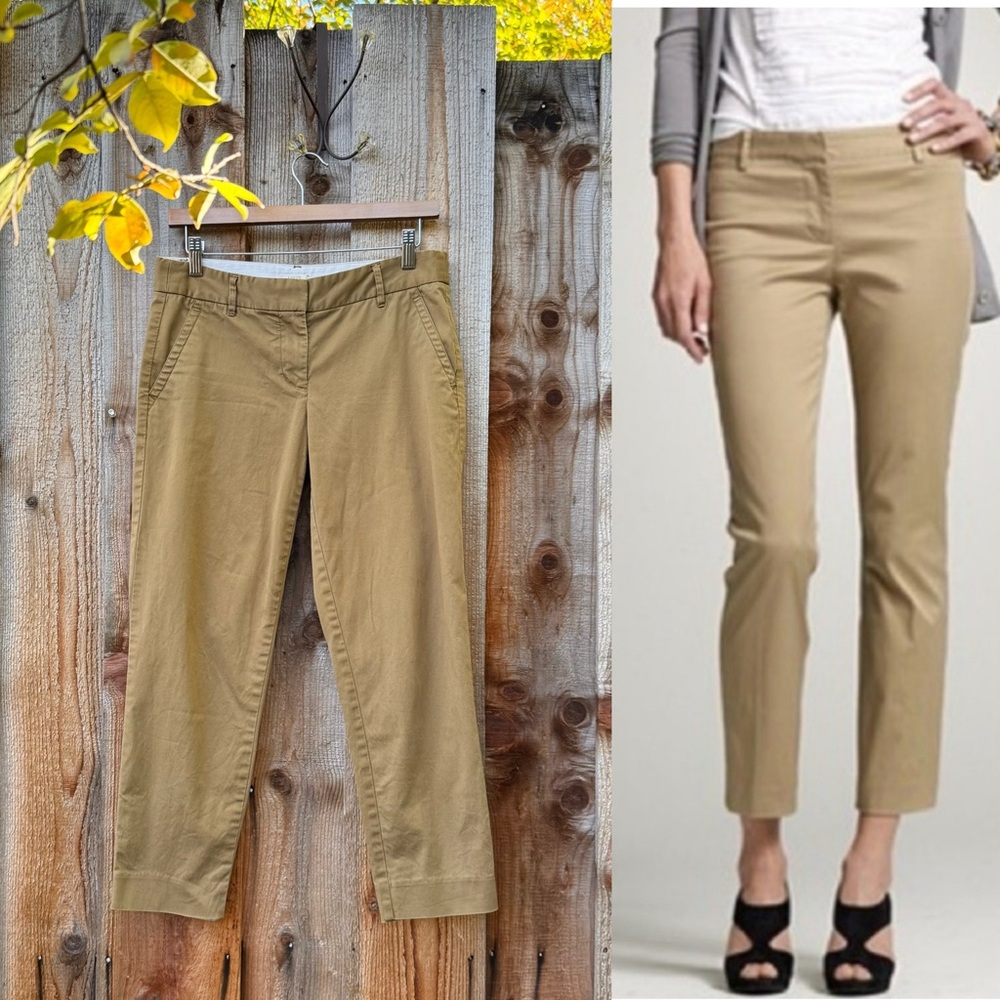 Olive Green J Crew City Fit Chino Cropped Pants 🌿